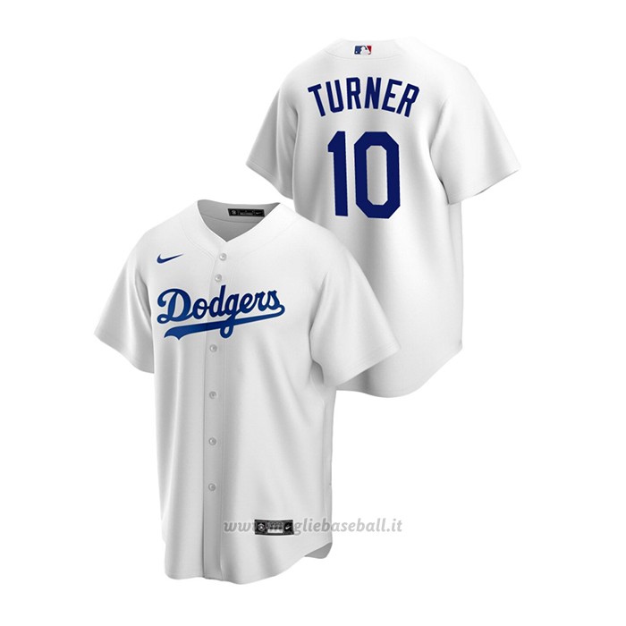Maglia Baseball Uomo Los Angeles Dodgers Justin Turner Replica Primera Bianco